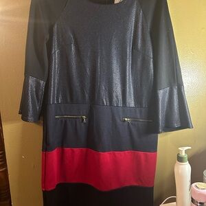 Black and Red Colorblock Dress great hot mama dress great with boots